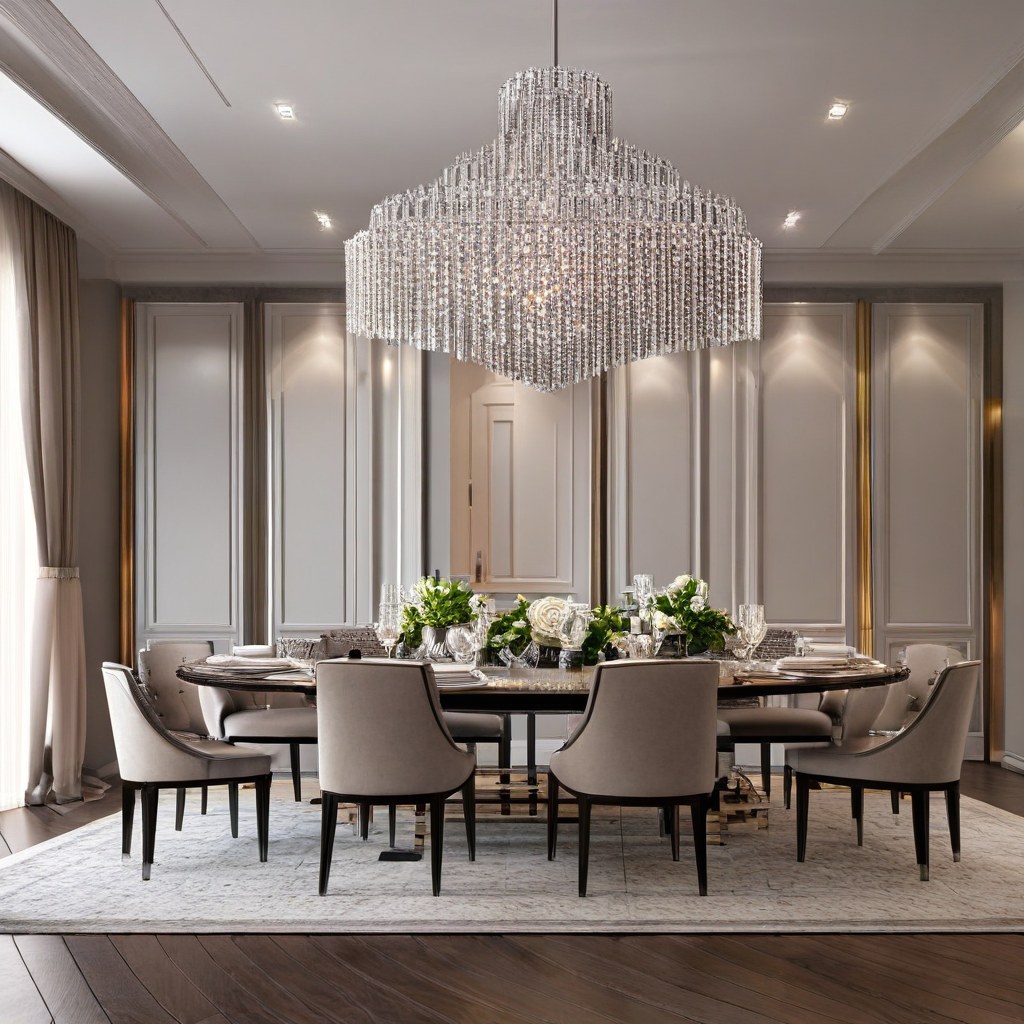 Luxusmöbel Bochum: Elegantes Esszimmer mit Kronleuchter von Casa Padrino