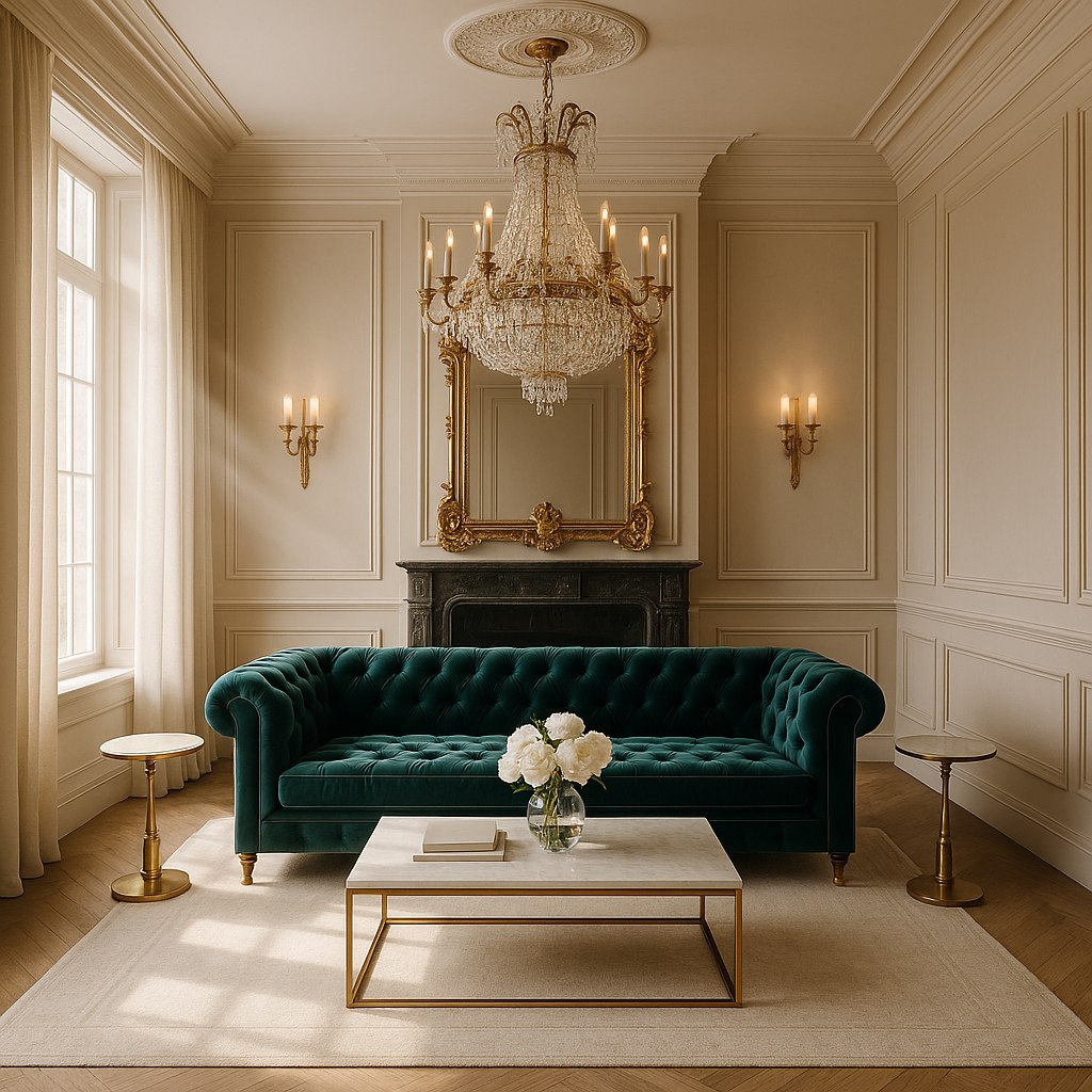 Luxusmöbel Bottrop: Luxuriöses Wohnzimmer mit Samt Sofa von Casa Padrino