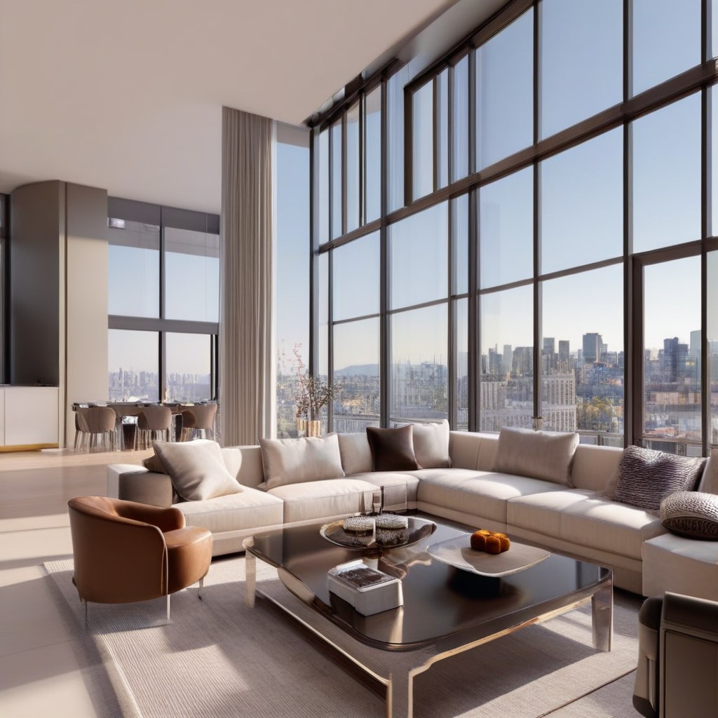 Luxusmöbel Bremen: Penthouse Wohnbereich mit Designer Möbeln von Casa Padrino