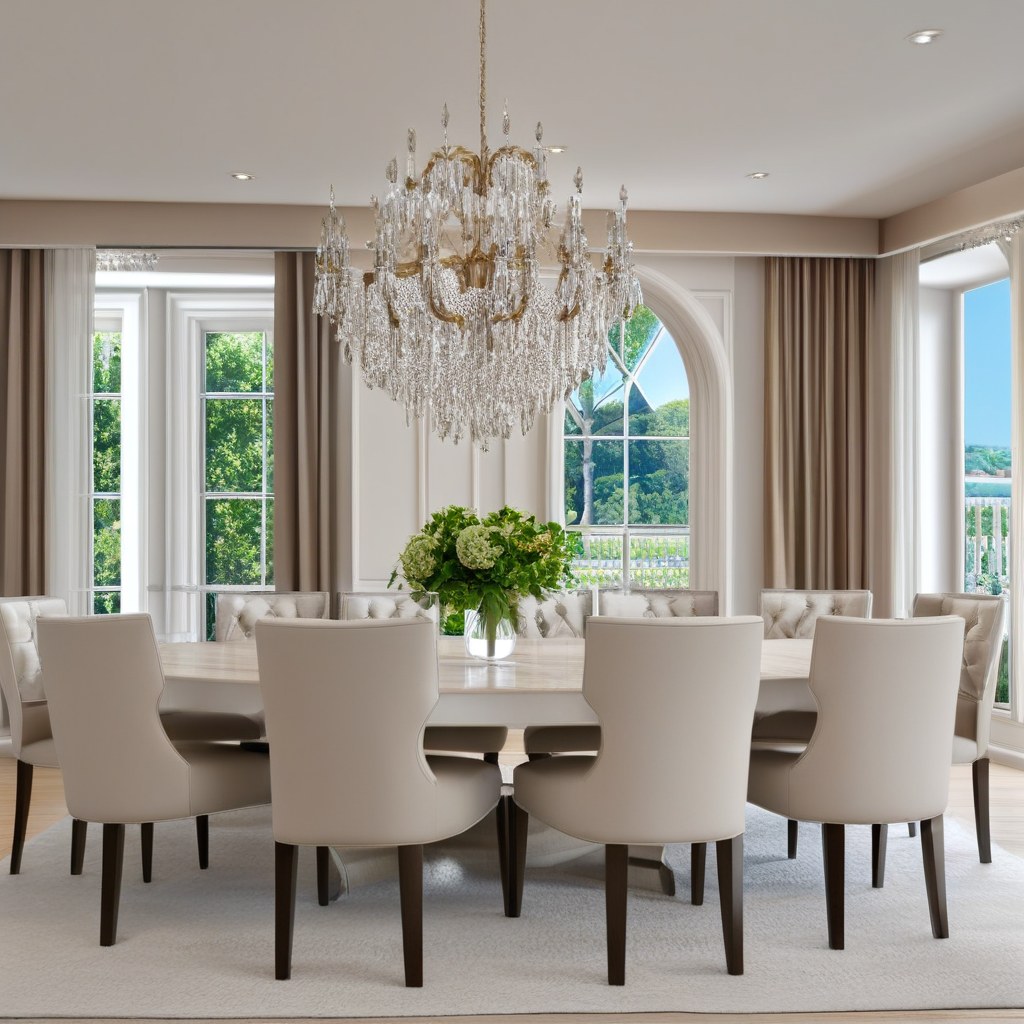 Luxusmöbel Castrop-Rauxel: Elegantes Esszimmer mit Kronleuchter von Casa Padrino