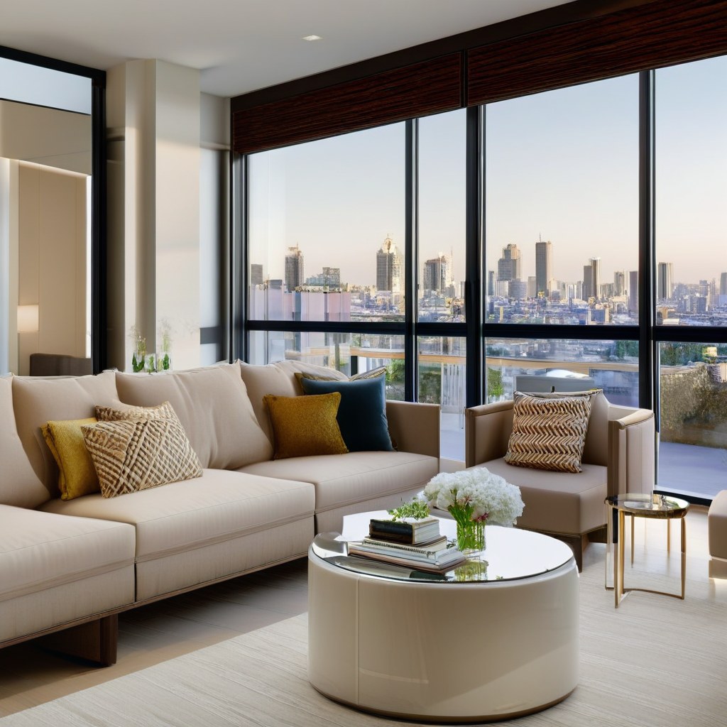 Luxusmöbel Castrop-Rauxel: Penthouse Wohnbereich mit Designer Möbeln von Casa Padrino