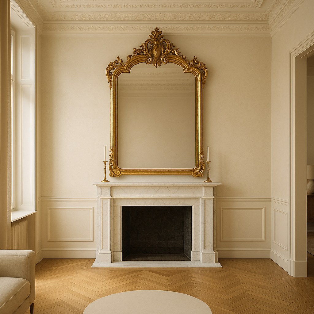 Luxusmöbel Charlottenburg Barock Spiegel über Kamin von Casa Padrino