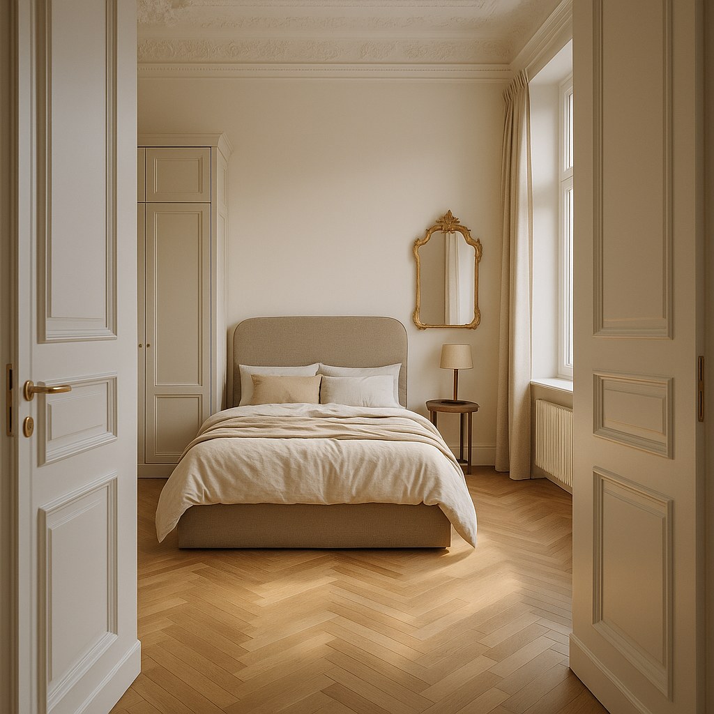 Luxusmöbel Charlottenburg Schlafzimmer mit Flügeltüren von Casa Padrino