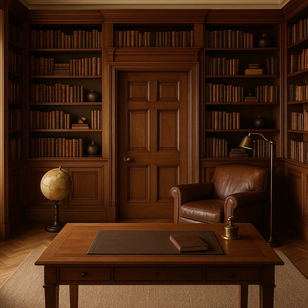 Luxusmöbel Dahlem Arbeitszimmer mit Bücherwand von Casa Padrino