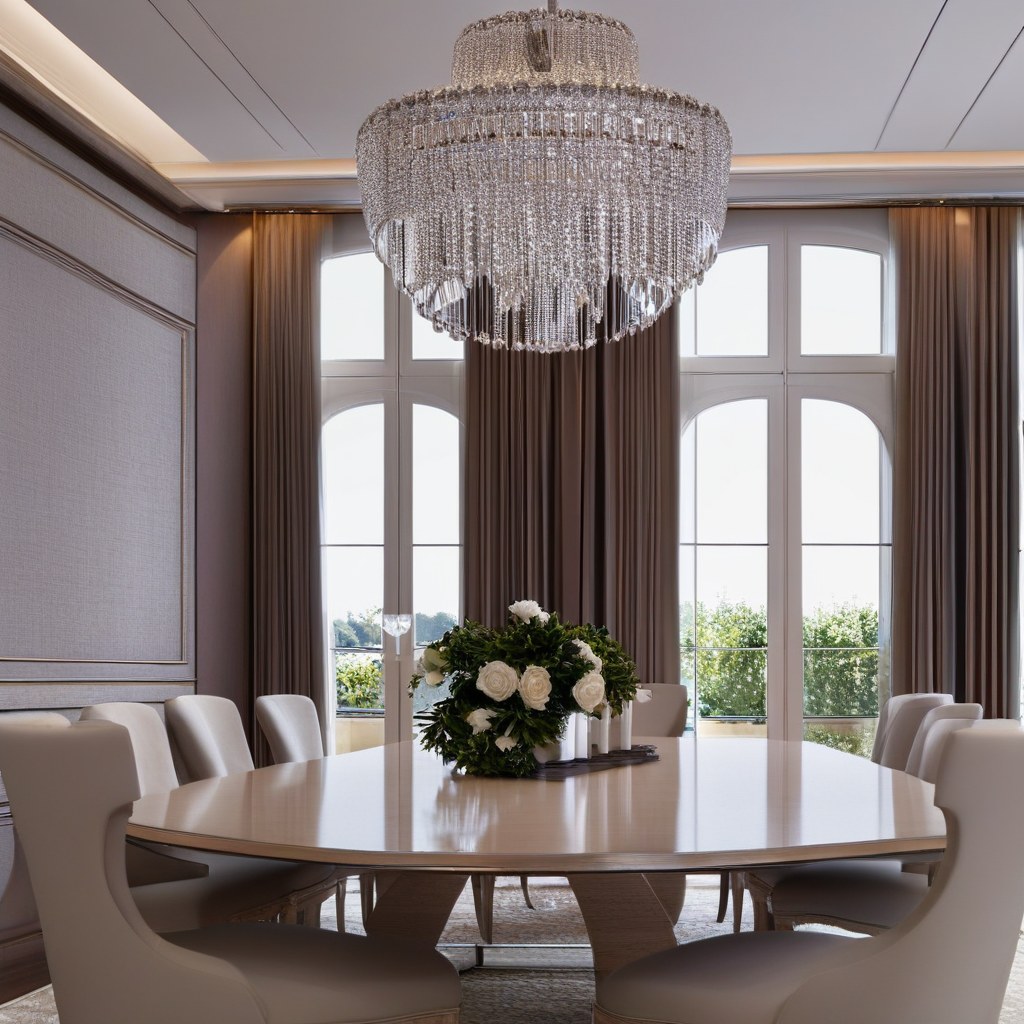 Luxusmöbel Dorsten: Elegantes Esszimmer mit Kronleuchter von Casa Padrino