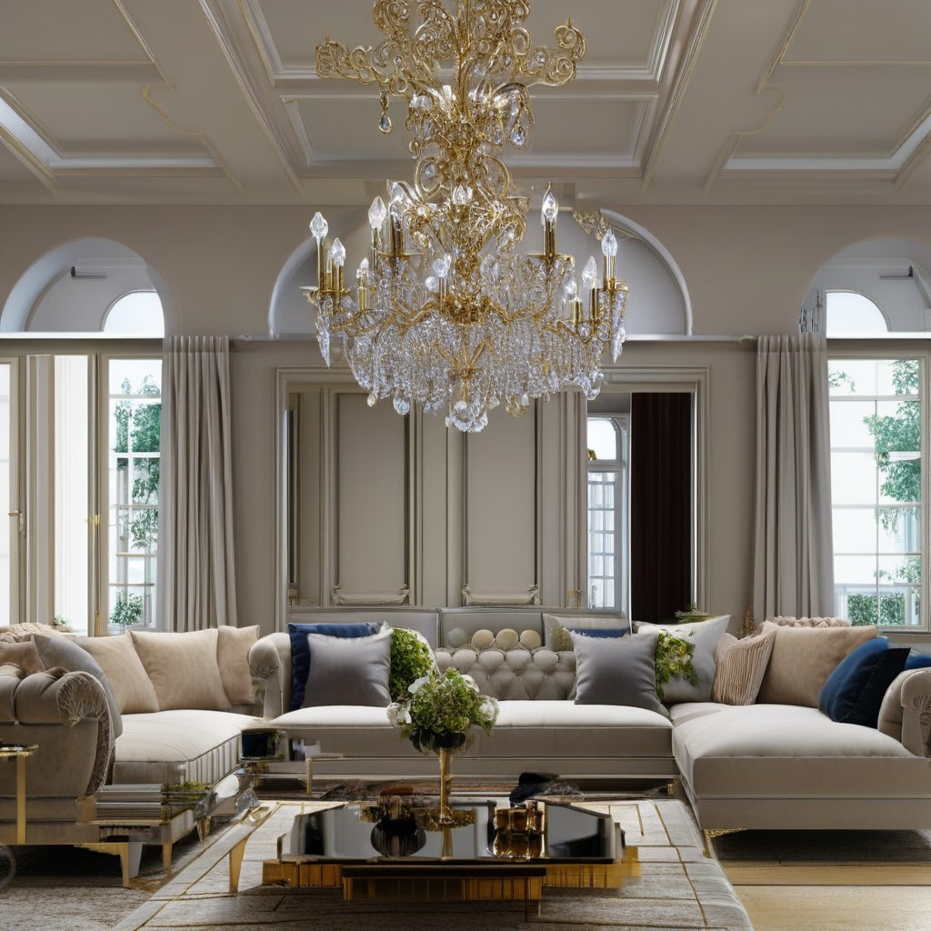 Luxusmöbel Dorsten: Luxuriöses Wohnzimmer mit Samt Sofa von Casa Padrino