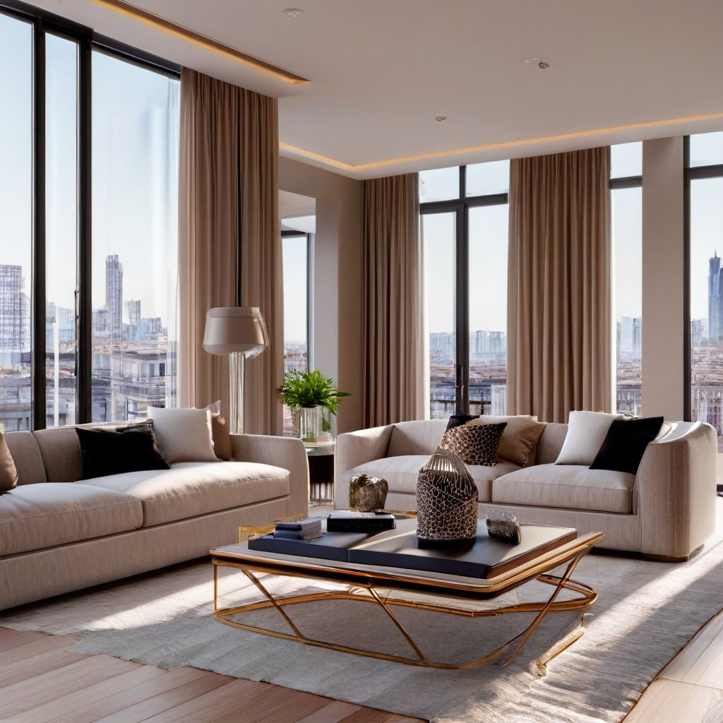 Luxusmöbel Dorsten: Penthouse Wohnbereich mit Designer Möbeln von Casa Padrino