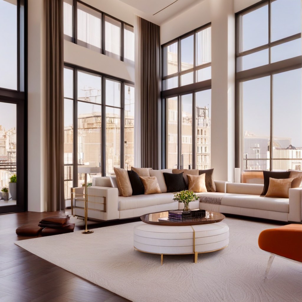 Luxusmöbel Dresden: Penthouse Wohnbereich mit Designer Möbeln von Casa Padrino