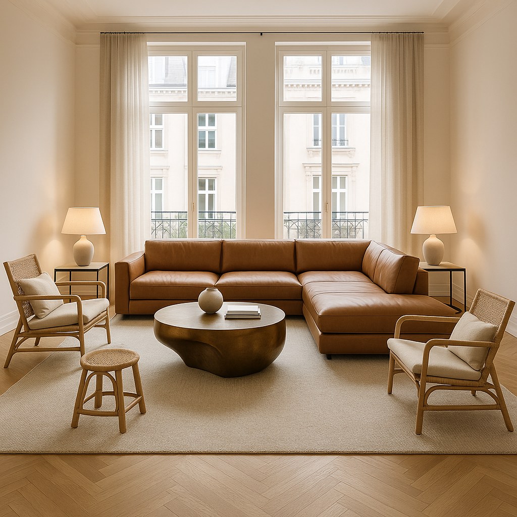 Luxusmöbel Düsseldorf: Penthouse Wohnbereich mit Designer Möbeln von Casa Padrino