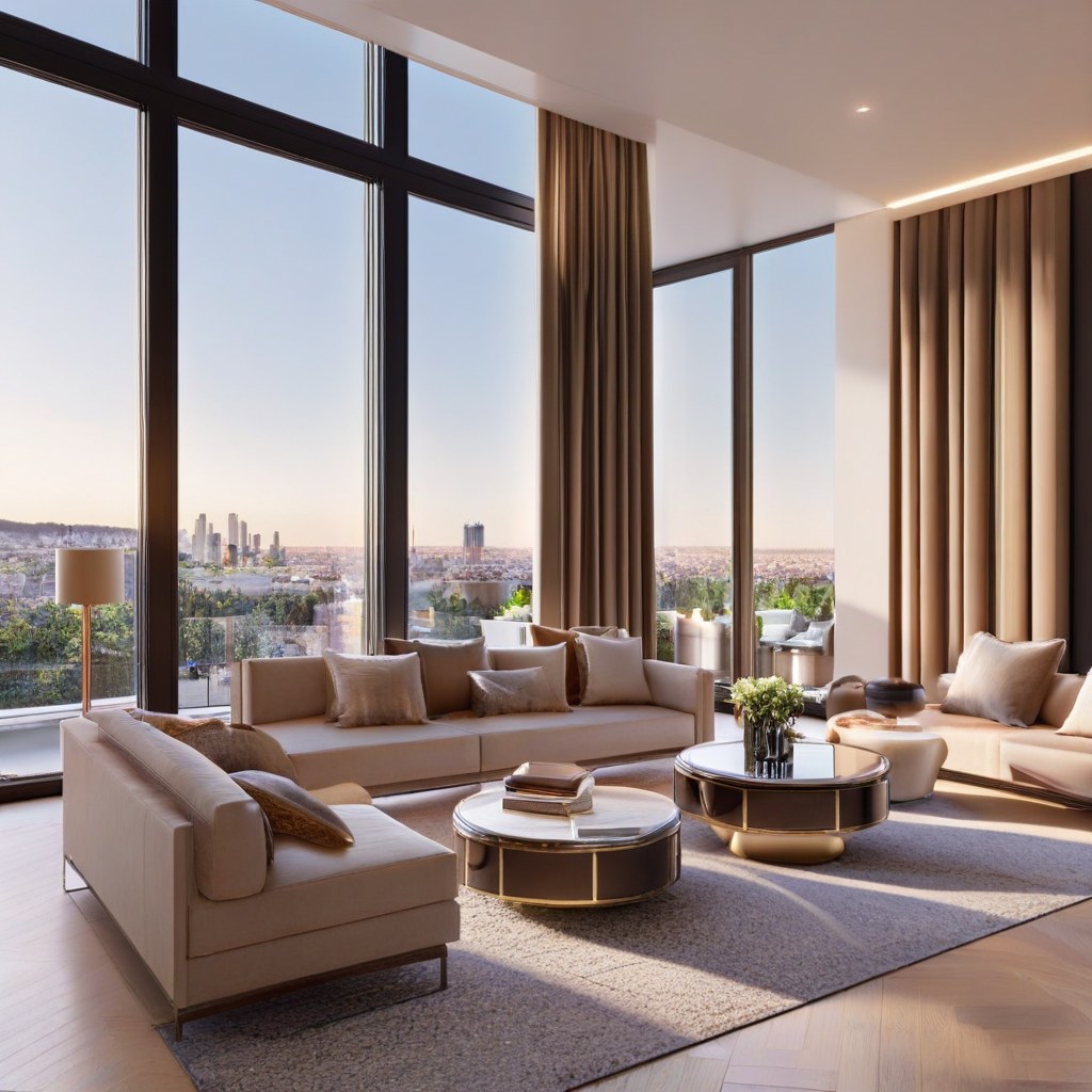 Luxusmöbel Duisburg: Penthouse Wohnbereich mit Designer Möbeln von Casa Padrino