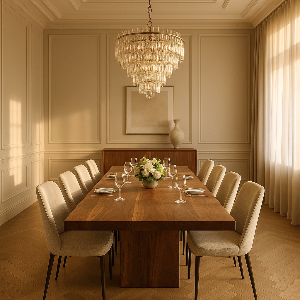 Luxusmöbel elegantes Esszimmer mit Kronleuchter von Casa Padrino