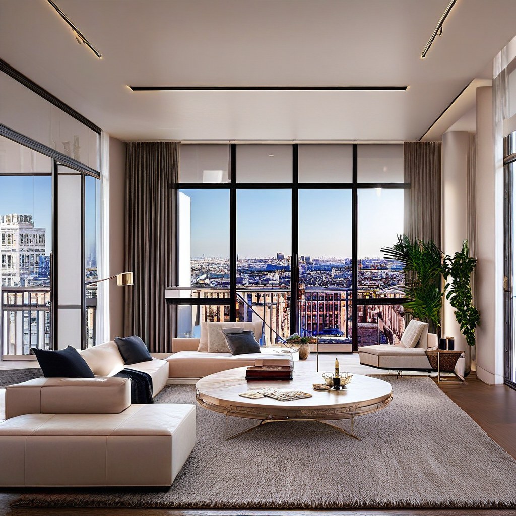 Luxusmöbel Freiburg Penthouse Wohnbereich mit Designer Möbeln von Casa Padrino