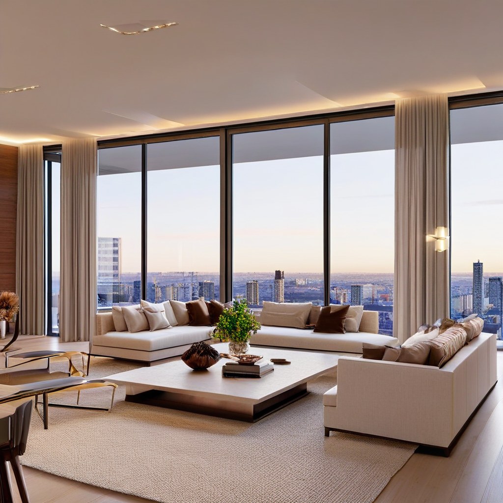 Luxusmöbel Gelsenkirchen: Penthouse Wohnbereich mit Designer Möbeln von Casa Padrino