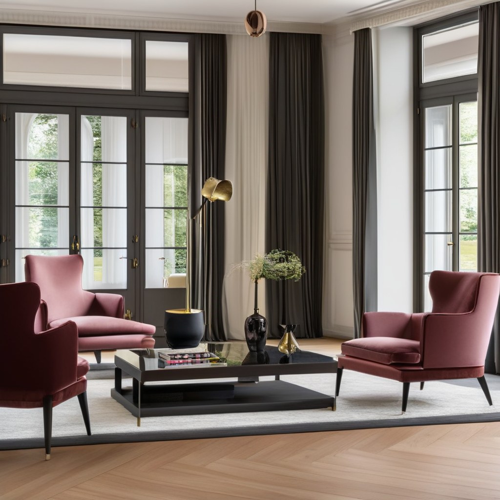 Luxusmöbel Grünwald Hotel Lounge mit Designer Sesseln von Casa Padrino