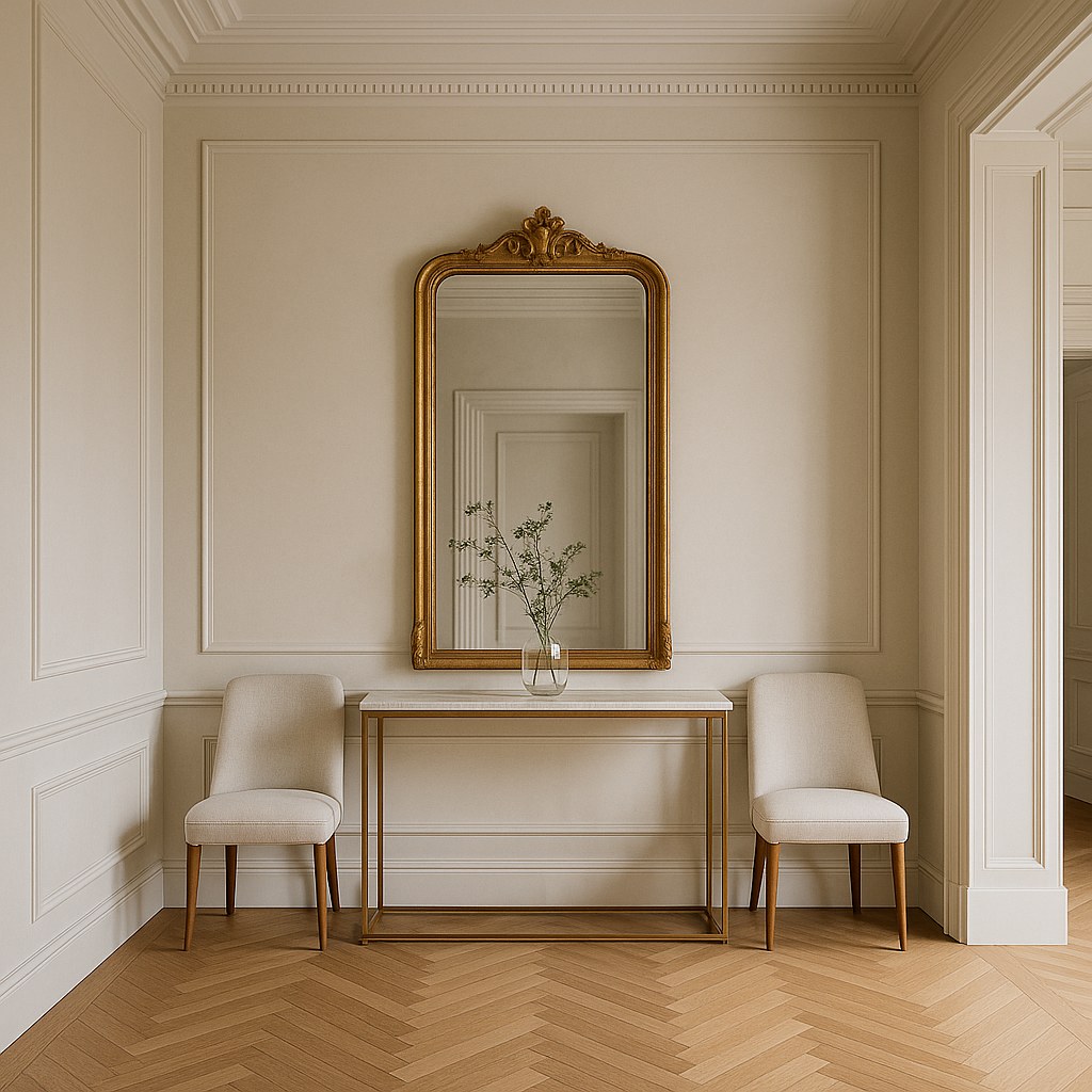 Luxusmöbel Grunewald Eingangshalle mit Konsole und Spiegel von Casa Padrino