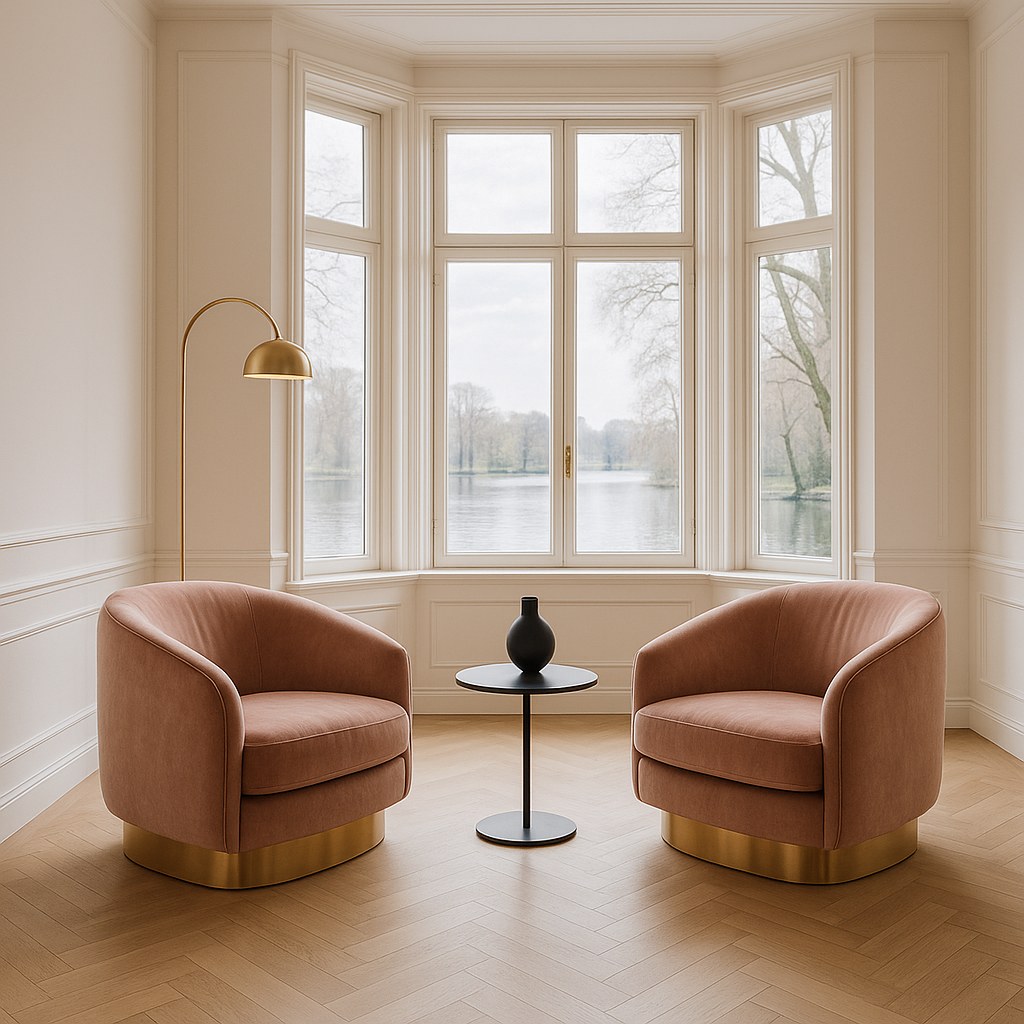 Luxusmöbel Hamburg Hotel Lounge mit Designer Sesseln von Casa Padrino
