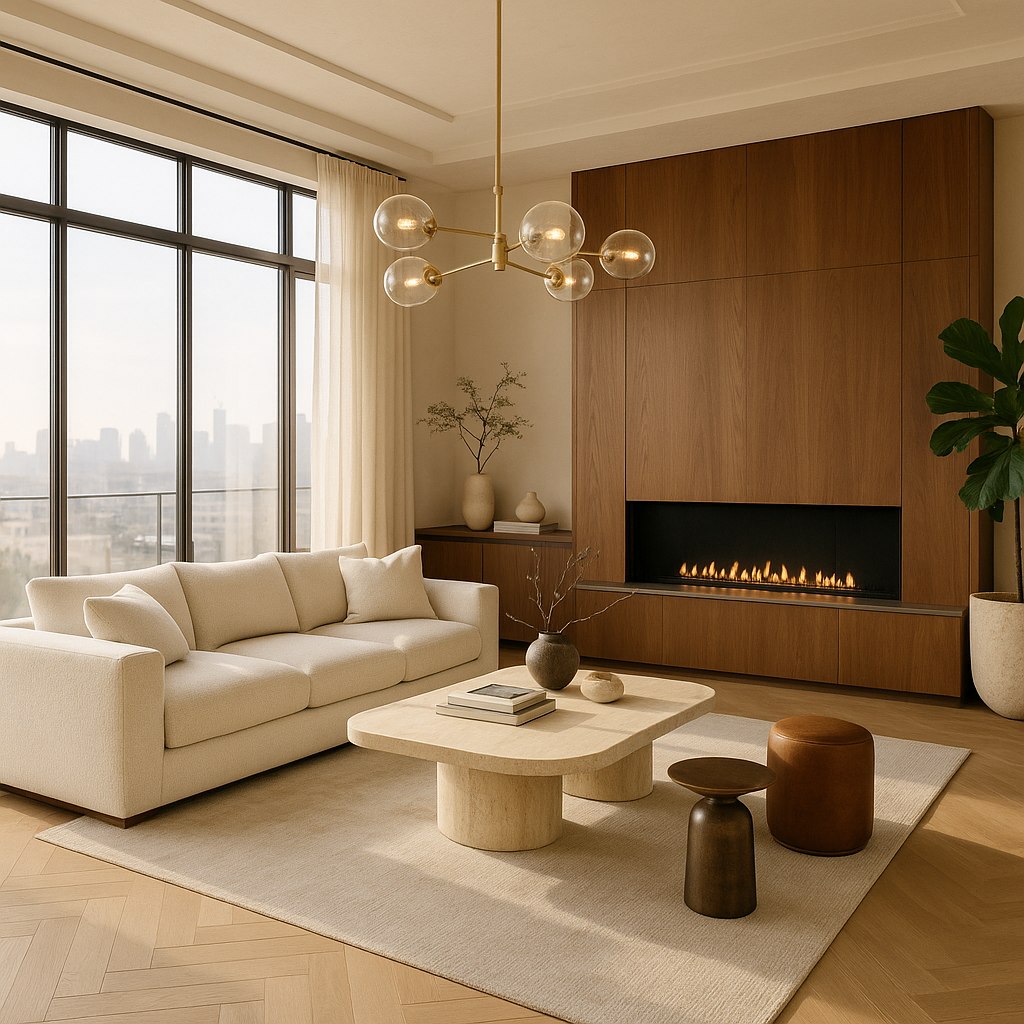 Luxusmöbel Hamm: Penthouse Wohnbereich mit Designer Möbeln von Casa Padrino