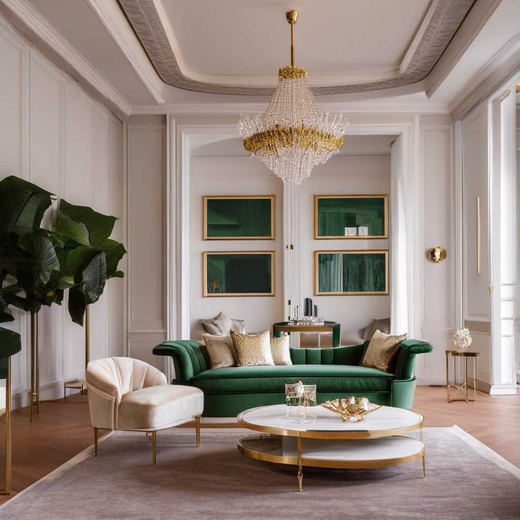 Luxusmöbel Hannover: Luxuriöses Wohnzimmer mit Samt Sofa von Casa Padrino