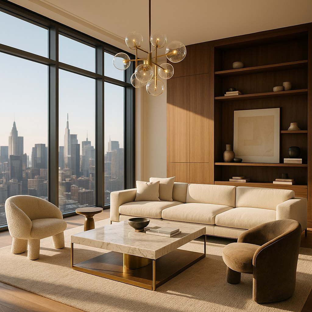 Luxusmöbel Iserlohn: Penthouse Wohnbereich mit Designer Möbeln von Casa Padrino