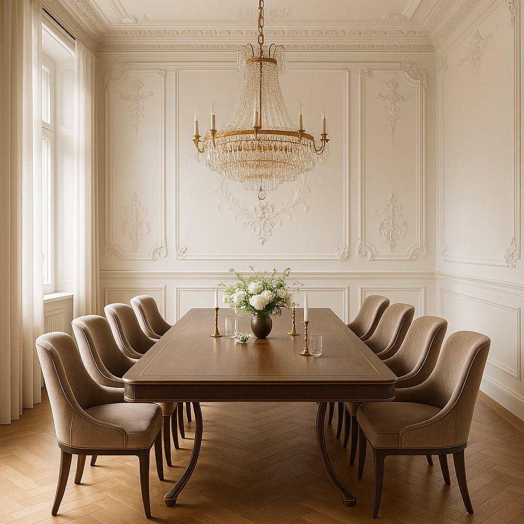 Luxusmöbel Köln elegantes Esszimmer mit Kronleuchter von Casa Padrino