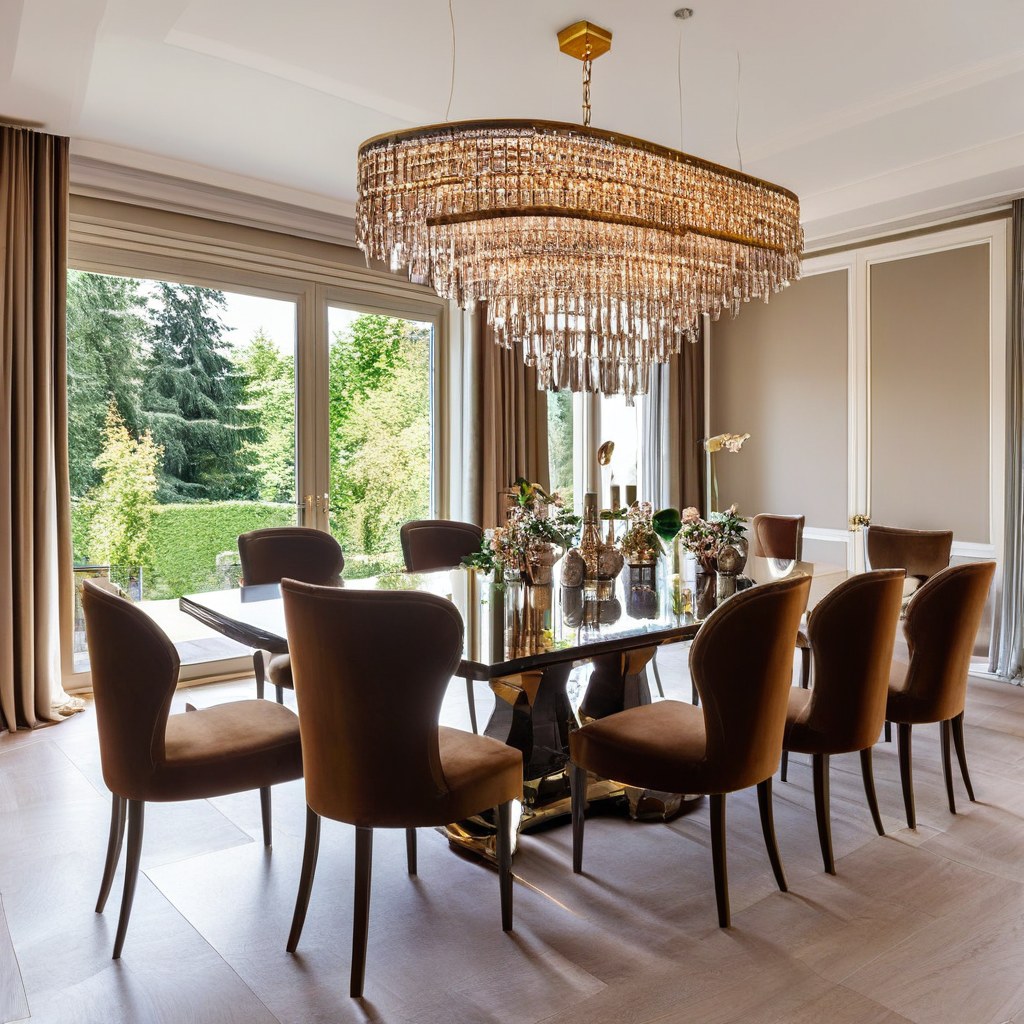 Luxusmöbel Königstein elegantes Esszimmer mit Kronleuchter von Casa Padrino