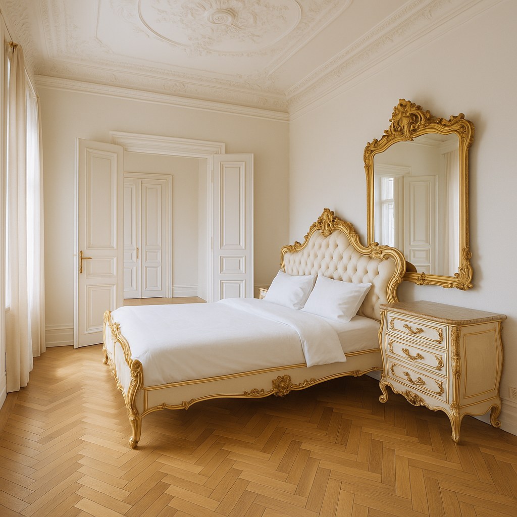 Luxusmöbel Leipzig: Barock Schlafzimmer in Stadtvilla von Casa Padrino