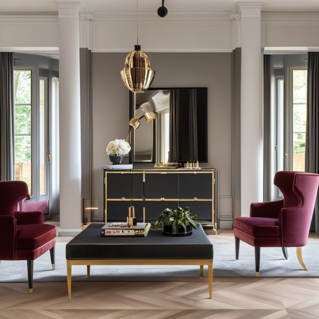 Luxusmöbel Meerbusch Hotel Lounge mit Designer Sesseln von Casa Padrino