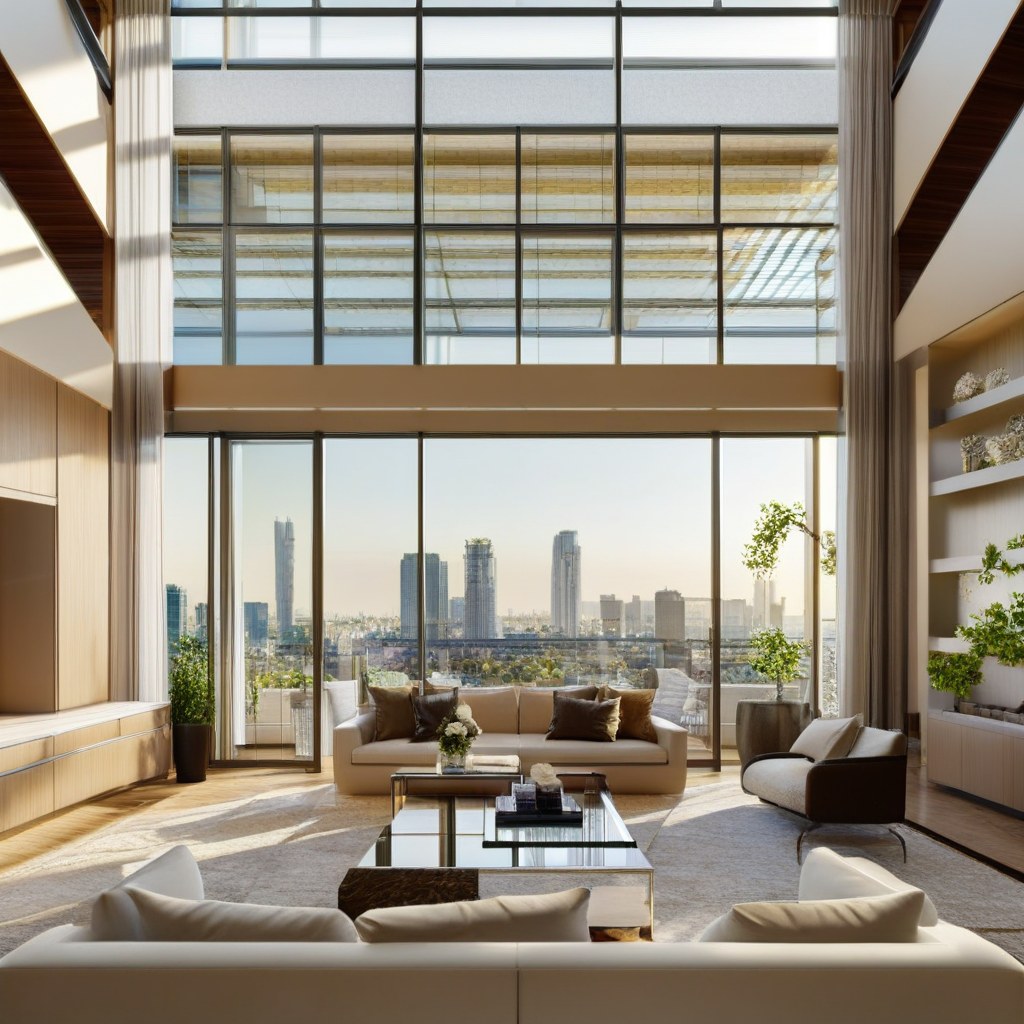 Luxusmöbel Münster: Penthouse Wohnbereich mit Designer Möbeln von Casa Padrino