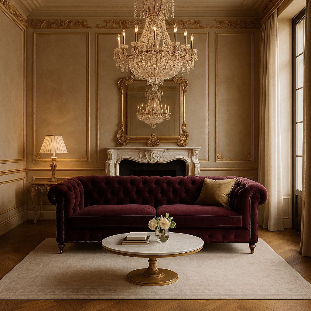 Luxusmöbel Neuss: Luxuriöses Wohnzimmer mit Samt Sofa von Casa Padrino