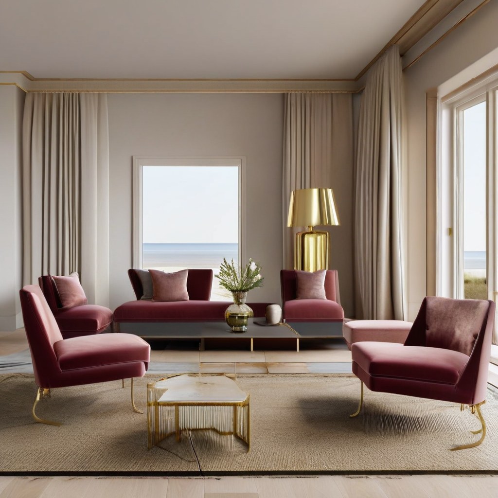 Luxusmöbel Norderney Hotel Lounge mit Designer Sesseln von Casa Padrino