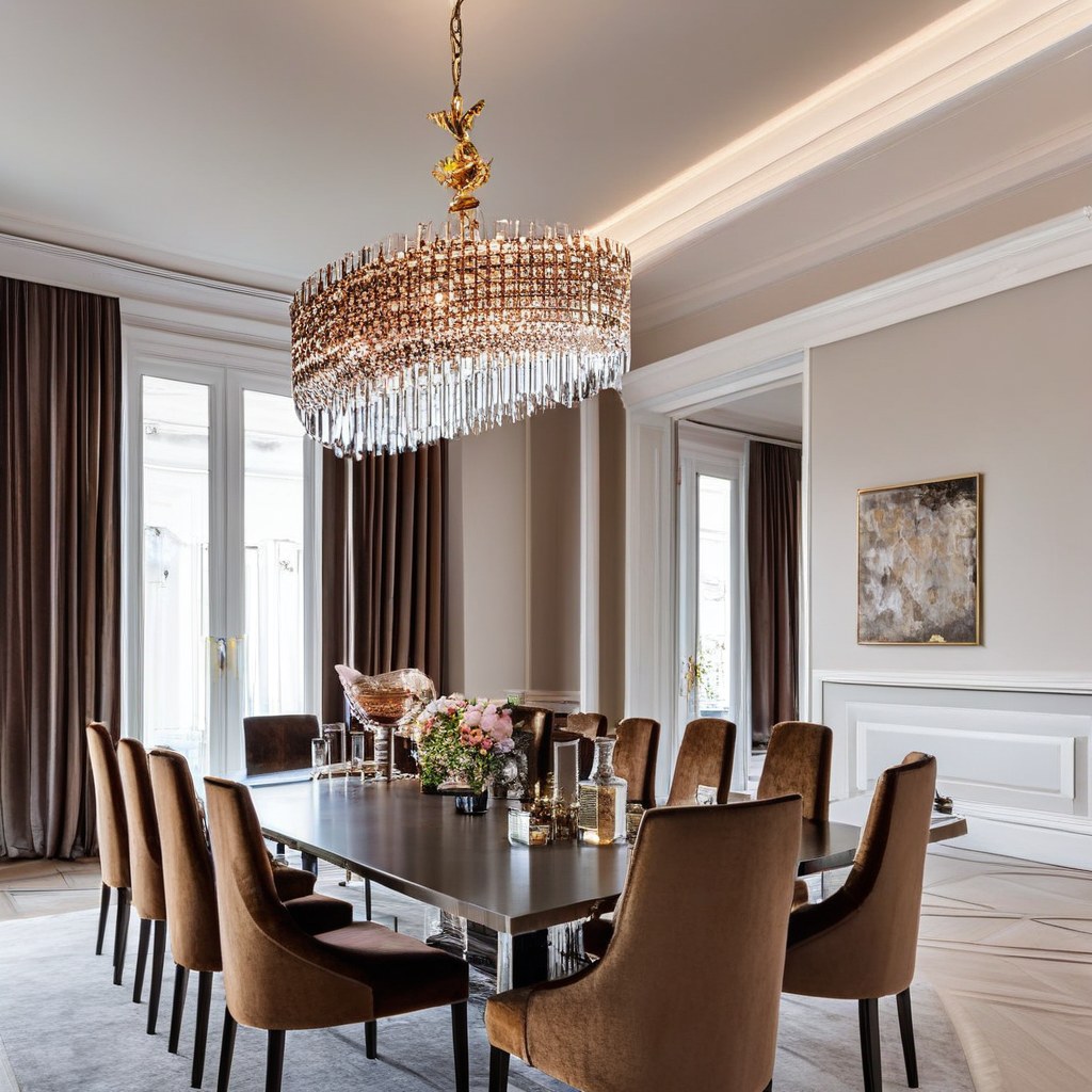 Luxusmöbel Nürnberg elegantes Esszimmer mit Kronleuchter von Casa Padrino