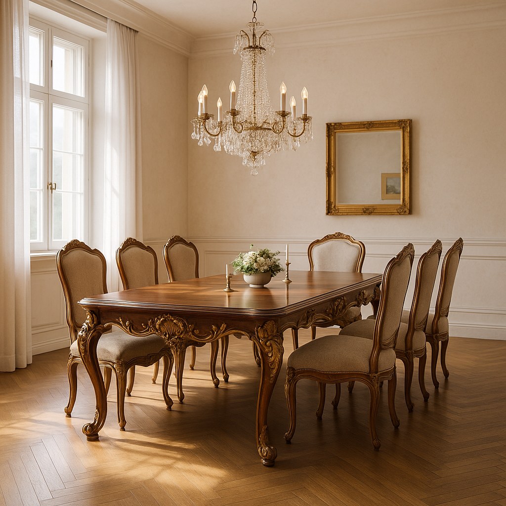 Luxusmöbel Österreich: Esszimmer mit Barock Esstisch von Casa Padrino