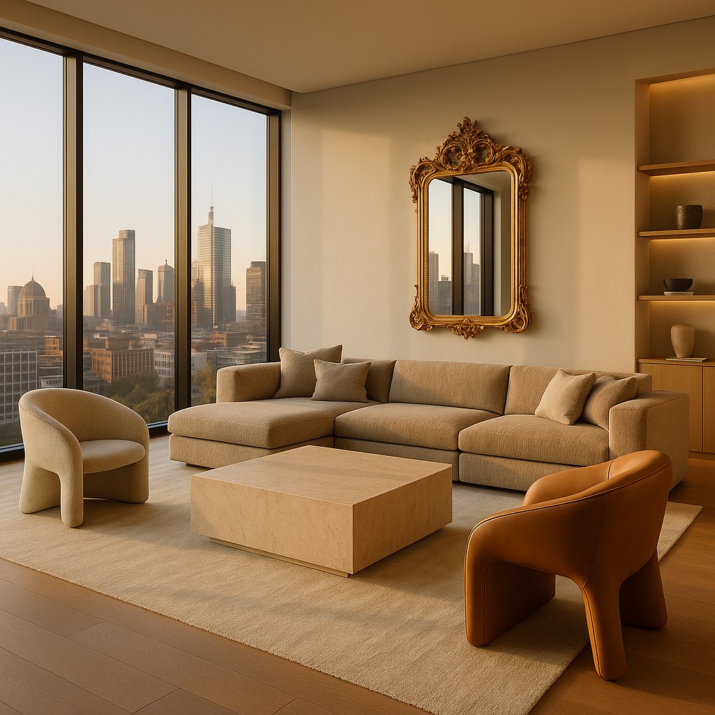 Luxusmöbel Penthouse Wohnbereich mit Designermöbeln von Casa Padrino