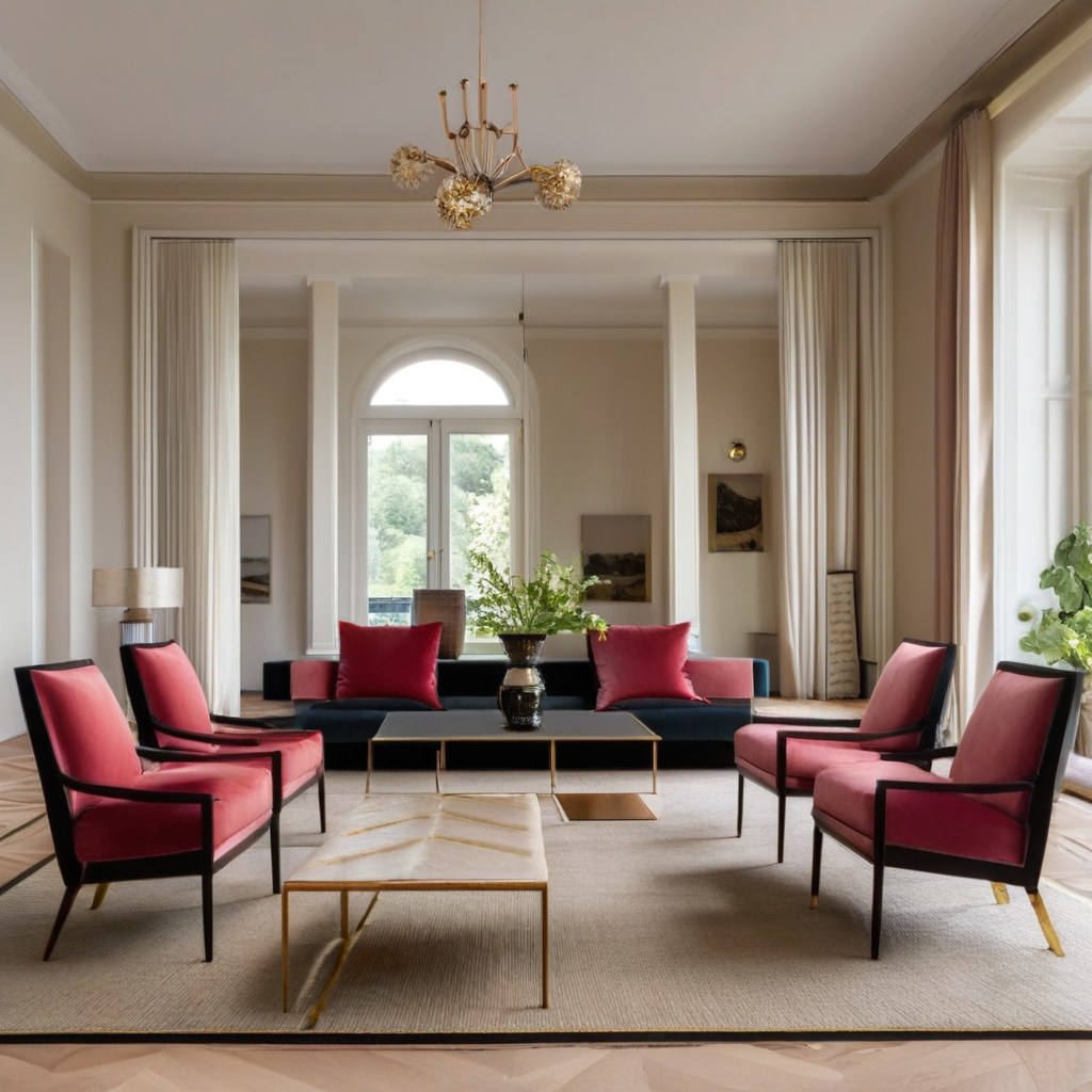 Luxusmöbel Potsdam Hotel Lounge mit Designer Sesseln von Casa Padrino