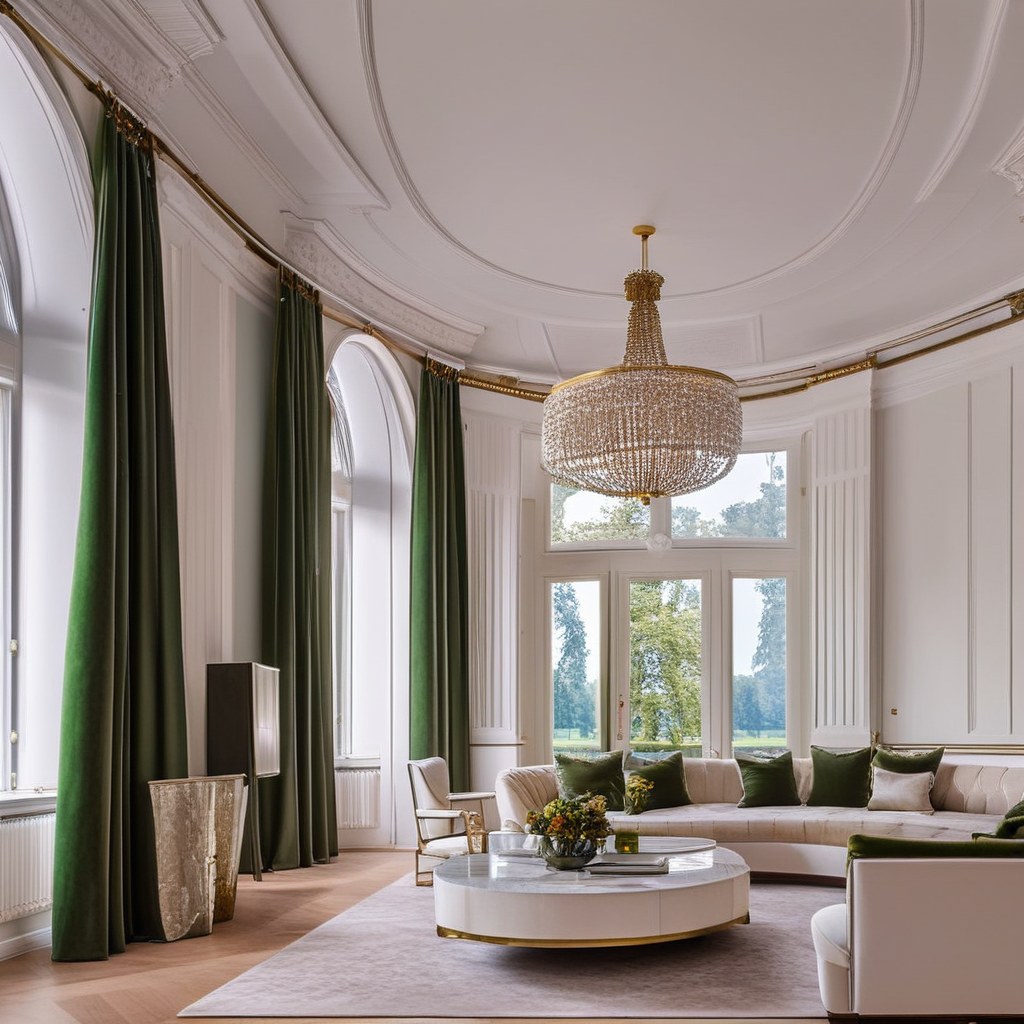 Luxusmöbel Potsdam luxuriöses Wohnzimmer mit Samt Sofa von Casa Padrino