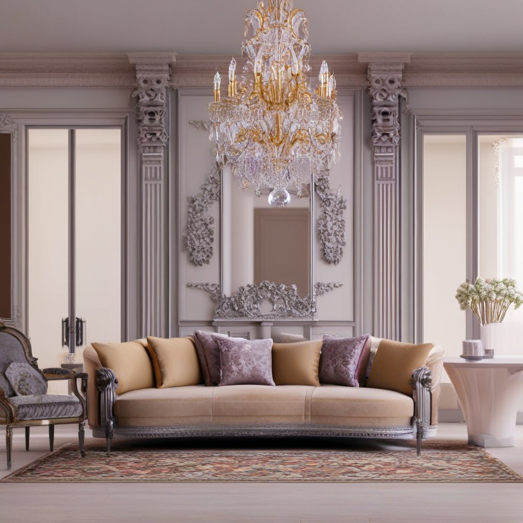 Luxusmöbel Saarbrücken: Luxuriöses Wohnzimmer mit Samt Sofa von Casa Padrino