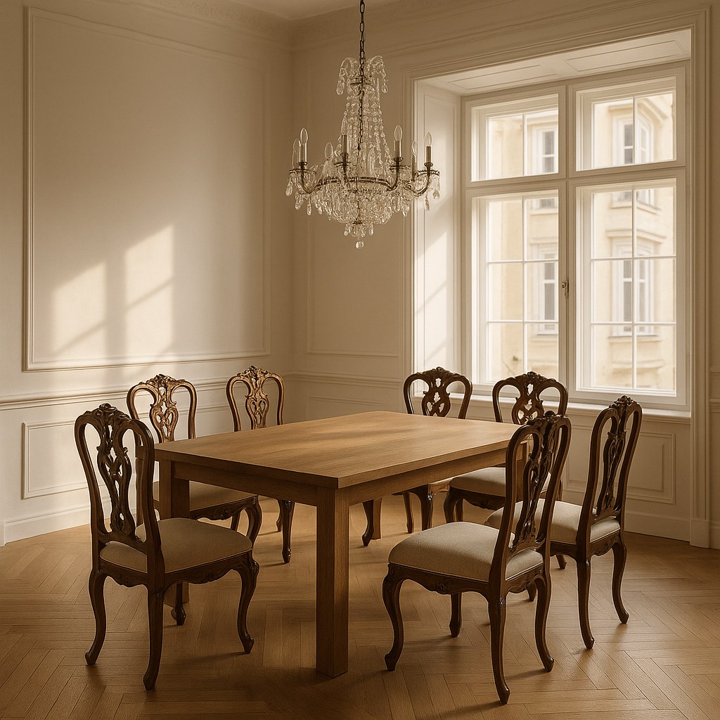 Luxusmöbel Salzburg: Esszimmer mit Barock Stühlen von Casa Padrino