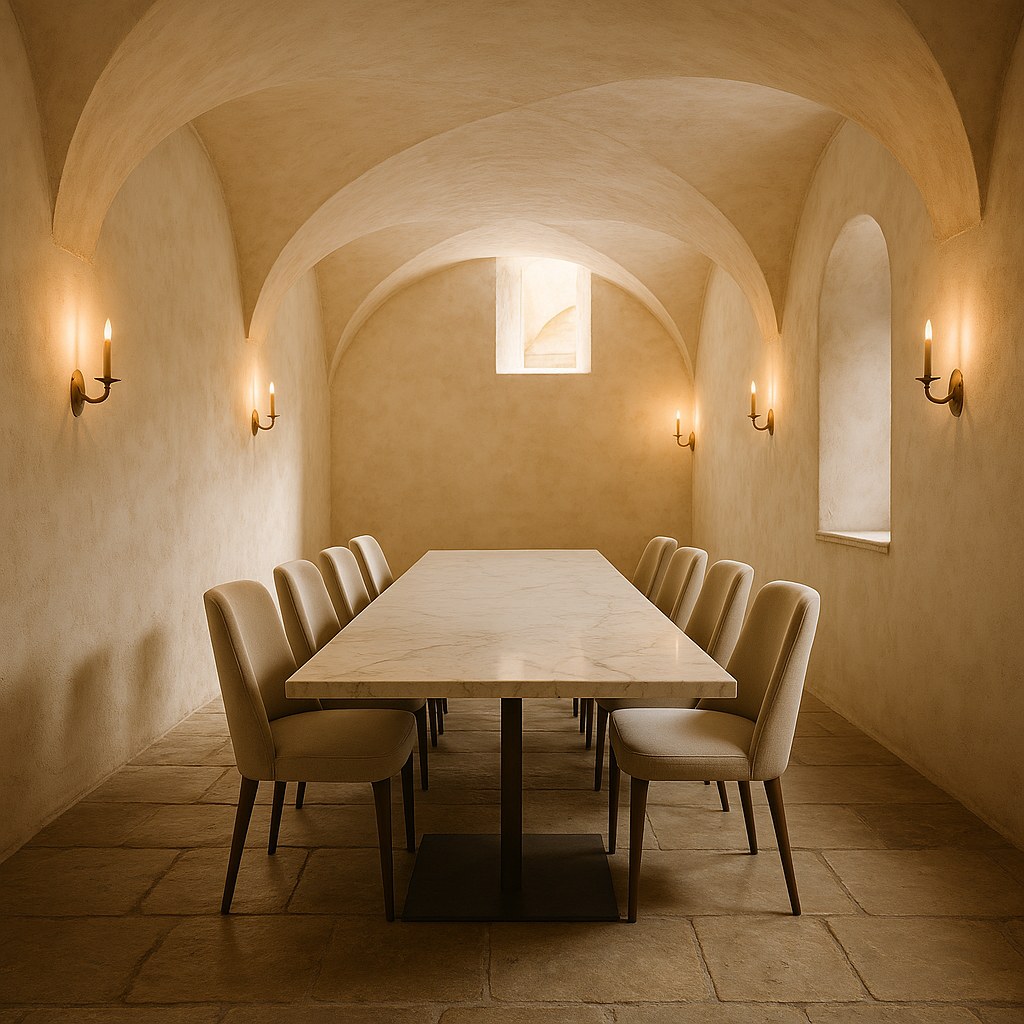 Luxusmöbel Salzburg: Gewölberaum mit Luxus Esstisch von Casa Padrino