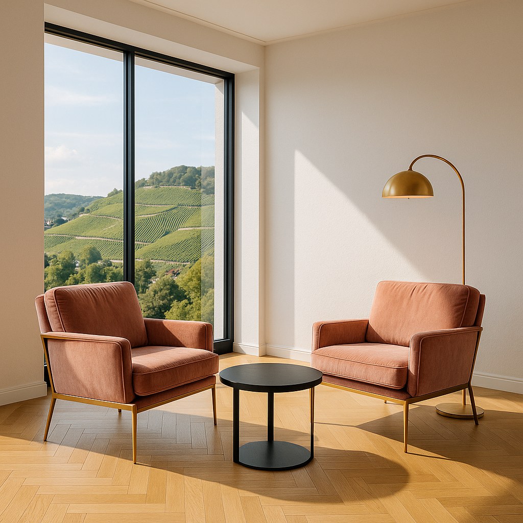 Luxusmöbel Stuttgart: Hotel Lounge mit Designer Sesseln von Casa Padrino