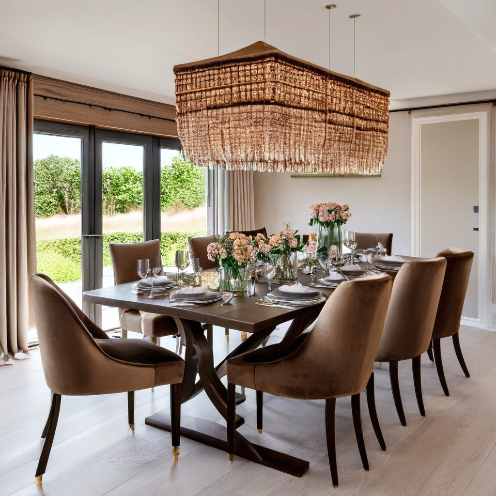 Luxusmöbel Sylt in elegantem Esszimmer mit Kronleuchter von Casa Padrino