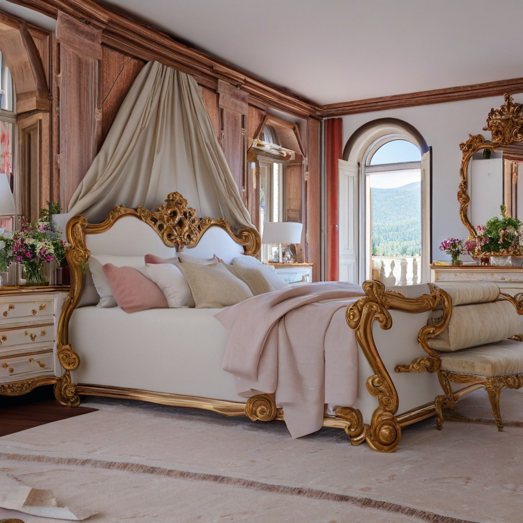 Luxusmöbel Tegernsee Barock Schlafzimmer in Stadtvilla von Casa Padrino