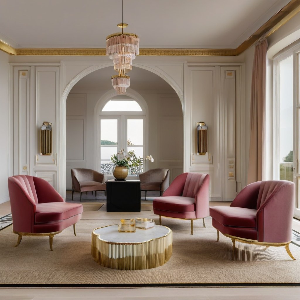 Luxusmöbel Usedom Hotel Lounge mit Designer Sesseln von Casa Padrino