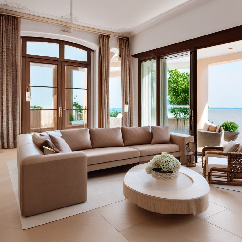 Luxusmöbel Usedom Penthouse Wohnbereich mit Designer Möbeln von Casa Padrino