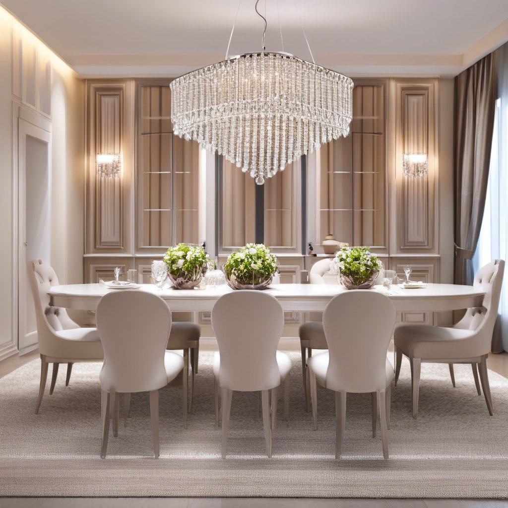Luxusmöbel Wanne-Eickel: Elegantes Esszimmer mit Kronleuchter von Casa Padrino