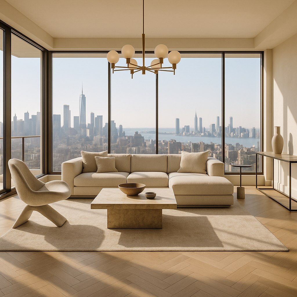 Luxusmöbel Witten: Penthouse Wohnbereich mit Designer Möbeln von Casa Padrino
