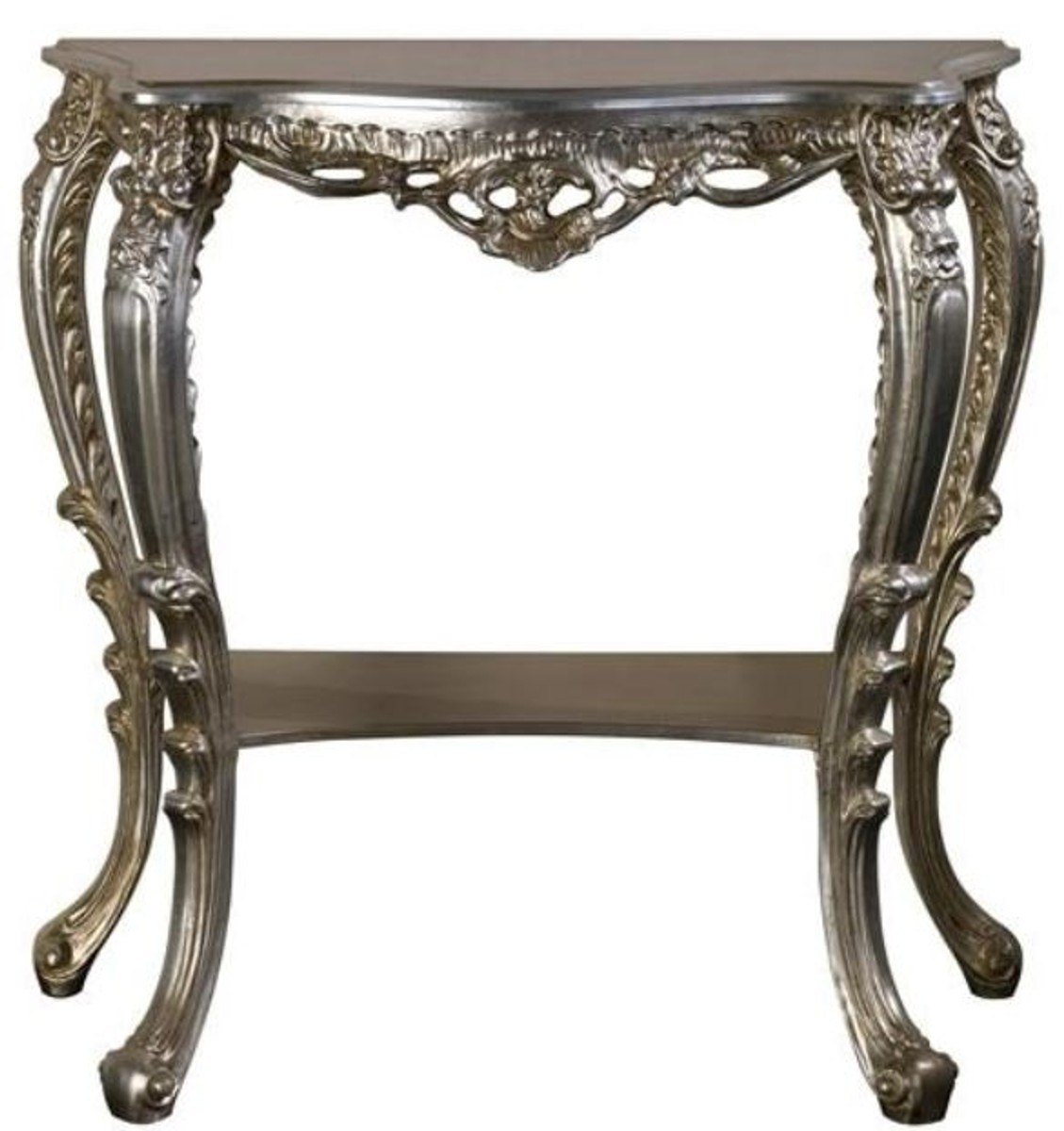 Barock Konsole in Silber, 86 cm breit und 83 cm hoch, mit reichen Verzierungen, Casa Padrino