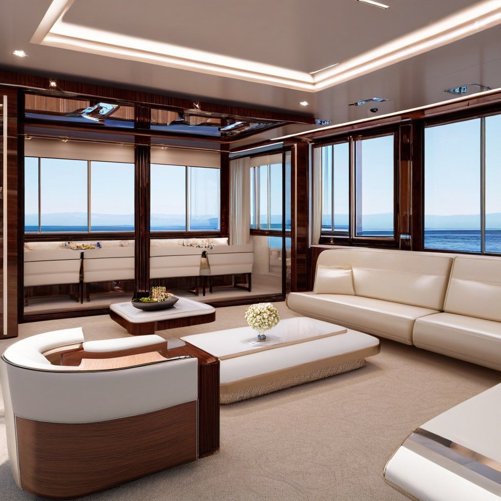 Yacht Lounge Möbel aus Leder für die Skylounge von Casa Padrino
