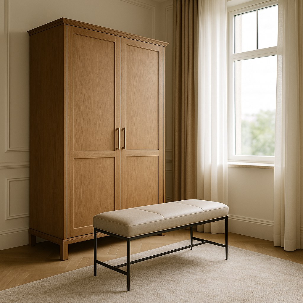 Armoires tall wooden wardrobe in the corner of a hotel suite by Casa Padrino