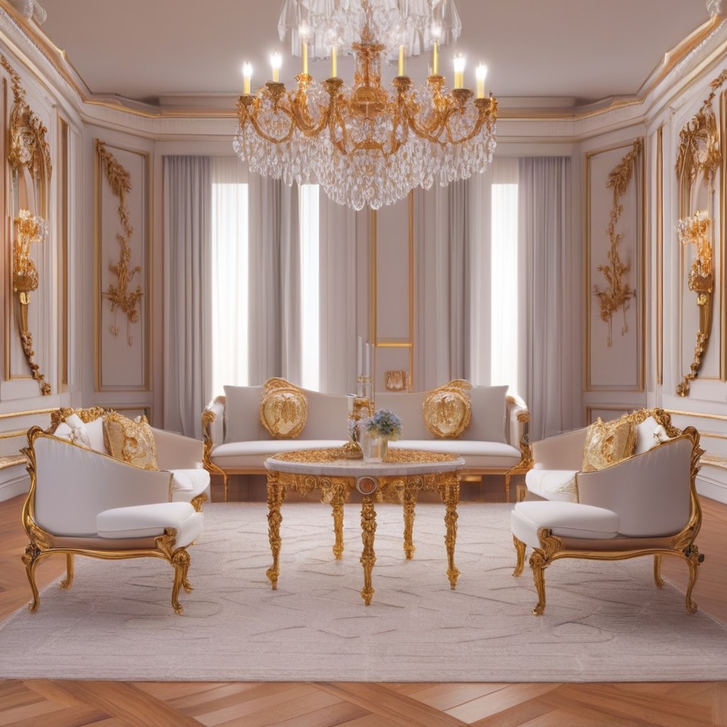 Baroque furniture in a luxury palace interior by Casa Padrino
