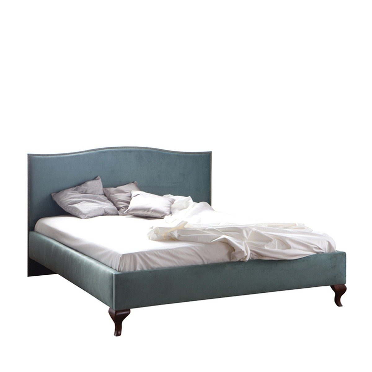 Buying baroque furniture: Casa Padrino luxury Art Nouveau double bed in petrol and brown, 160 x 200 cm, fully upholstered